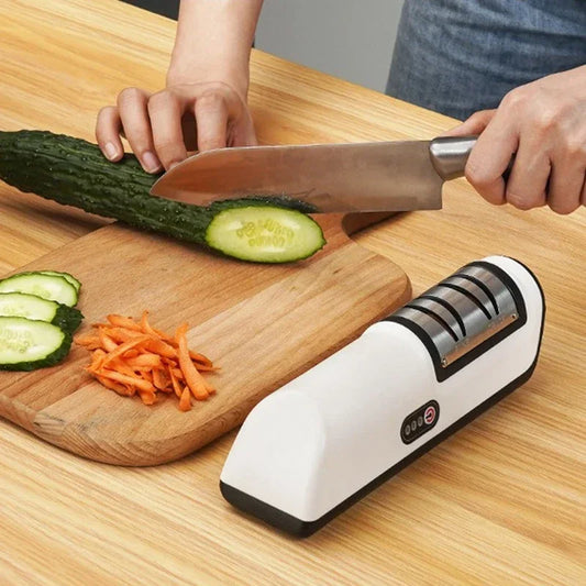 Electric Knife Sharpener Multifunctional Automatic Professional Small Knife Sharpener Kitchen Quick Sharpening Non-slip Tools